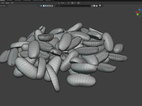 Media pila de man&iacute; blanco Modelo 3D