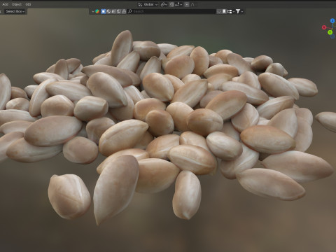 Peanut kernel white pile Modelo 3D
