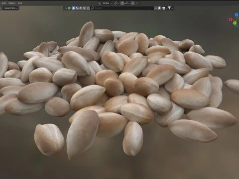 Peanut kernel white pile 3D Model
