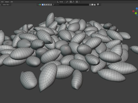 Peanut kernel white pile Modelo 3D