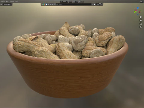 Tigela inteira de amendoim Modelo 3D