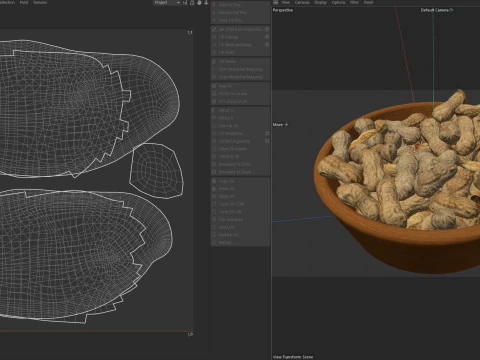 Tigela inteira de amendoim Modelo 3D