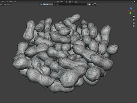 Tigela inteira de amendoim Modelo 3D