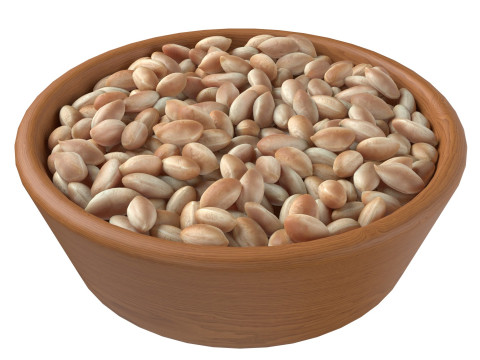 Pranut kernel white bowl 3D 모델