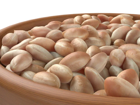 Tigela branca de caro&ccedil;o de amendoim Modelo 3D