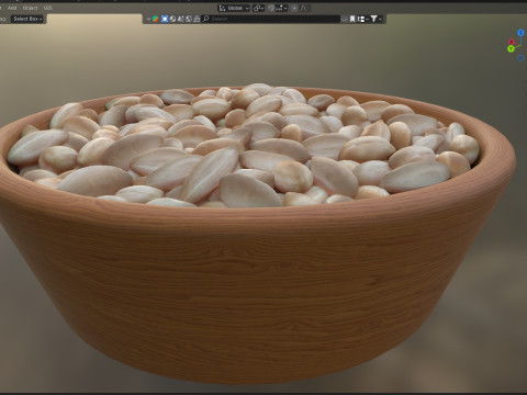 Pranut kernel white bowl 3D 모델