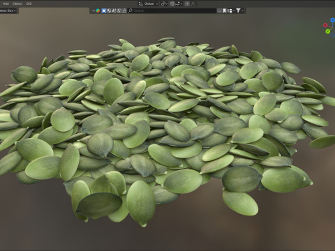 Pumpkin seed peeled pile Modelo 3D
