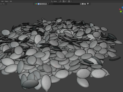 Pumpkin seed peeled pile Modelo 3D
