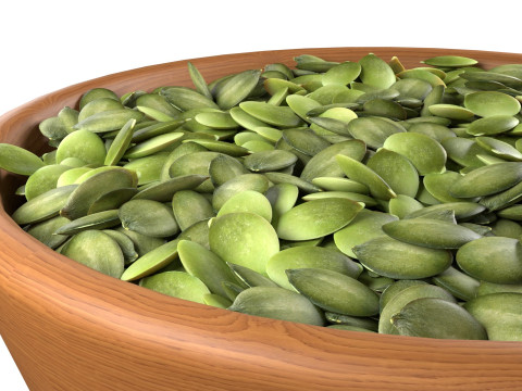 Semillas de calabaza peladas Modelo 3D