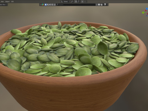 Semillas de calabaza peladas Modelo 3D