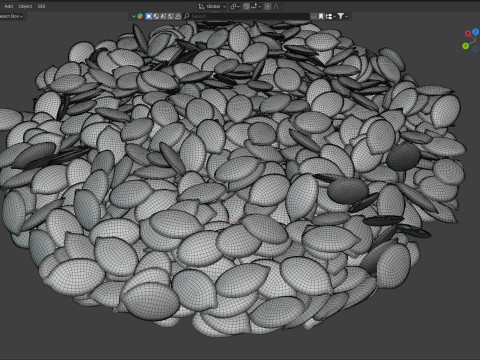 Semillas de calabaza peladas Modelo 3D