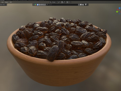 Orange raisins bowl 3D-Modell