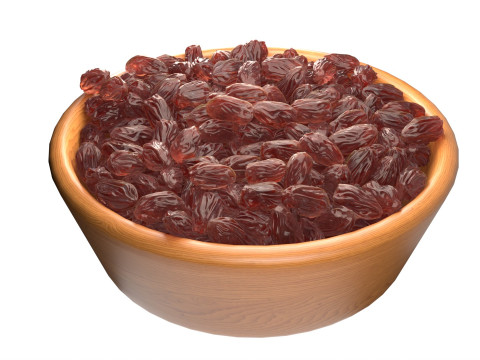 Raisins red bowl Model 3D