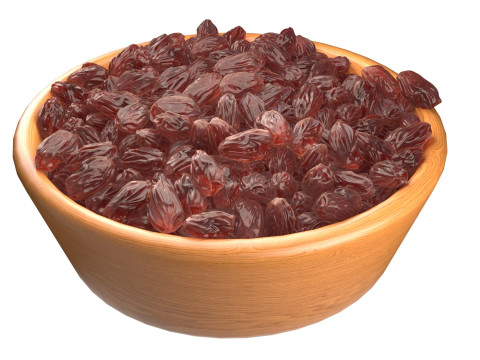 Raisins red bowl Model 3D