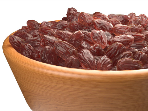 Raisins red bowl Model 3D
