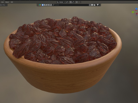 Raisins red bowl Model 3D