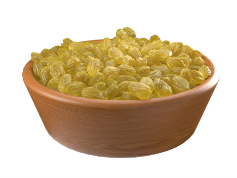 Yellow raisins bowl 3D Model