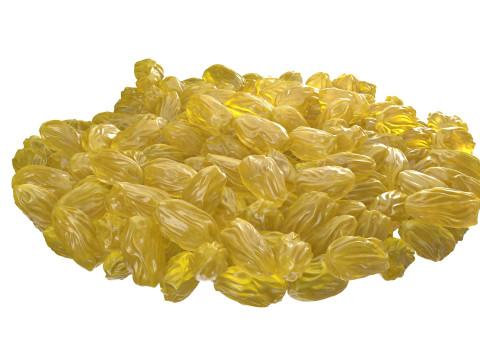 Yellow raisins bowl 3D Model