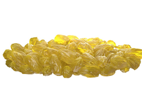 Yellow raisins bowl 3D Model