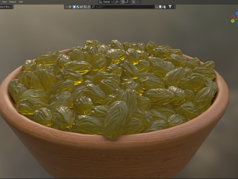 Yellow raisins bowl 3D Model