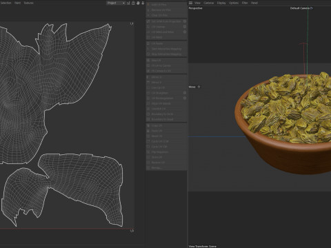 Yellow raisins bowl 3D Model