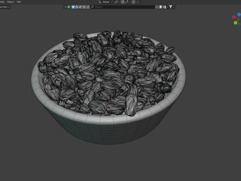 Yellow raisins bowl 3D Model