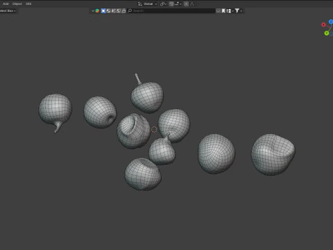 Red Dried Peppercorn 3D Model