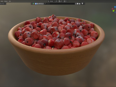 Red dried peppercorn bowl 3D Model