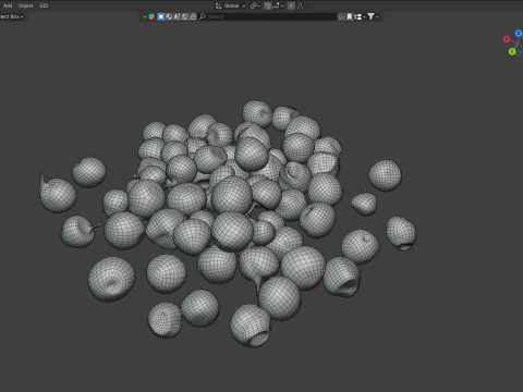 Red dried peppercorn pile 3D Model