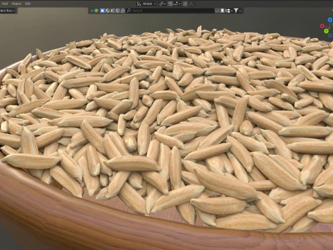 Dry Rice grain bowl 3D Model