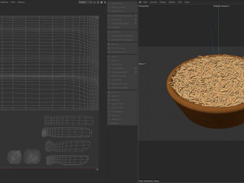 Dry Rice grain bowl 3D Model