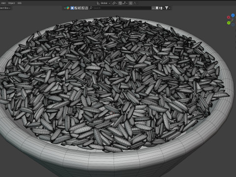 Dry Rice grain bowl Modelo 3D