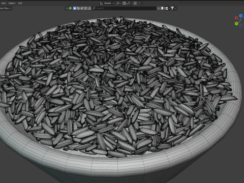 Dry Rice grain bowl 3D Model