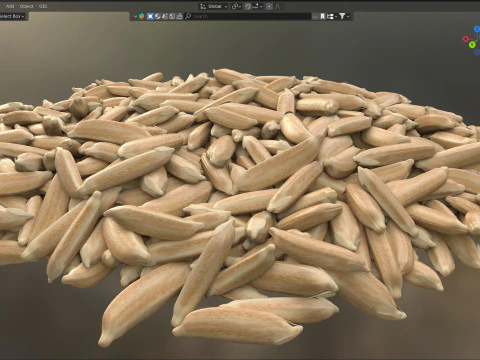 Dry Rice grain pile 3D Model