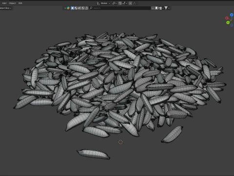 Dry Rice grain pile 3D Model