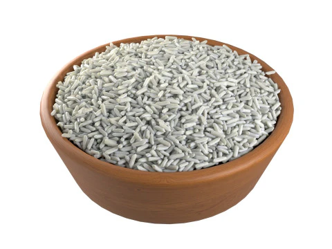 Raw white rice bowl 3D Model