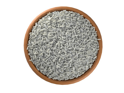 Raw white rice bowl 3D Modell