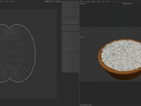 Raw white rice bowl 3D Model