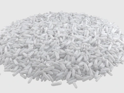 Raw white rice pile 3D Model