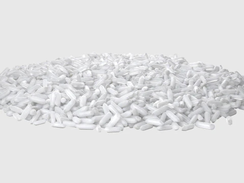 Raw white rice pile 3D Model