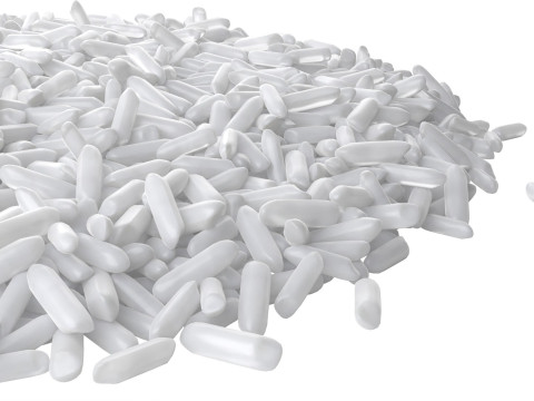 Raw white rice pile Modello 3D