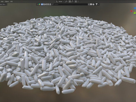 Raw white rice pile Modello 3D