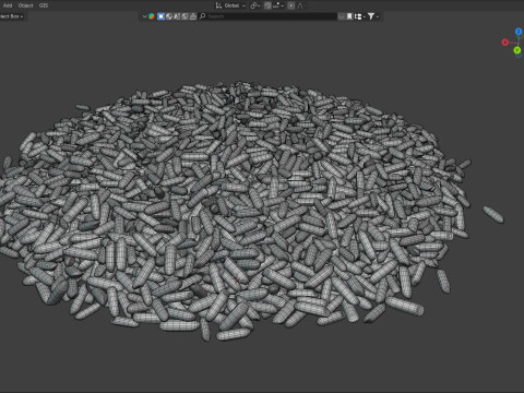 Raw white rice pile Modello 3D