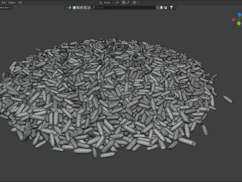 Raw white rice pile 3D Model