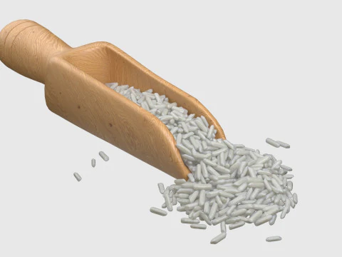 Raw white rice scoop 3D Model
