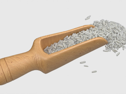 Raw white rice scoop 3D Model