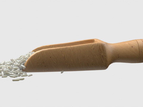 Raw white rice scoop 3D Model