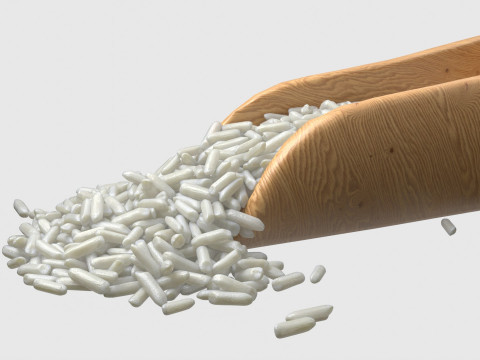 Raw white rice scoop 3D Model
