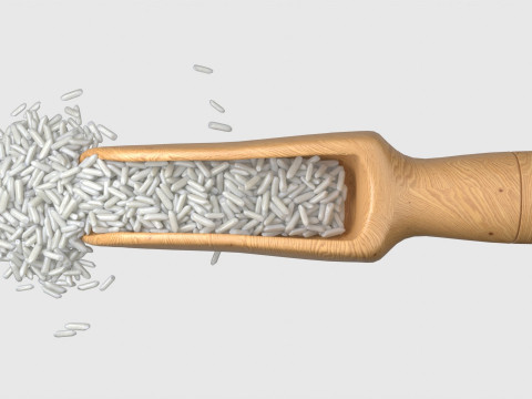 Raw white rice scoop 3D Model