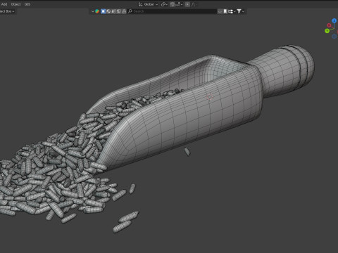 Raw white rice scoop 3D Model